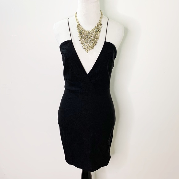 Honey Punch Strappy Plunge Mini Bodycon Dress - Picture 1 of 8